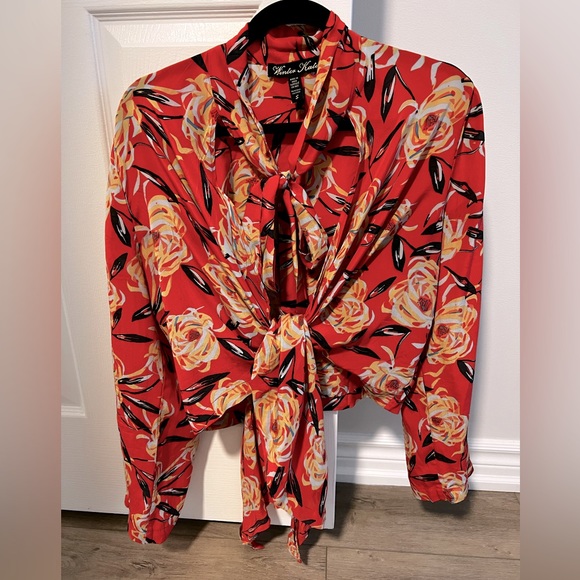 Winter Kate by Nicole Richi 100% silk blouse / kimono top - Picture 2 of 13